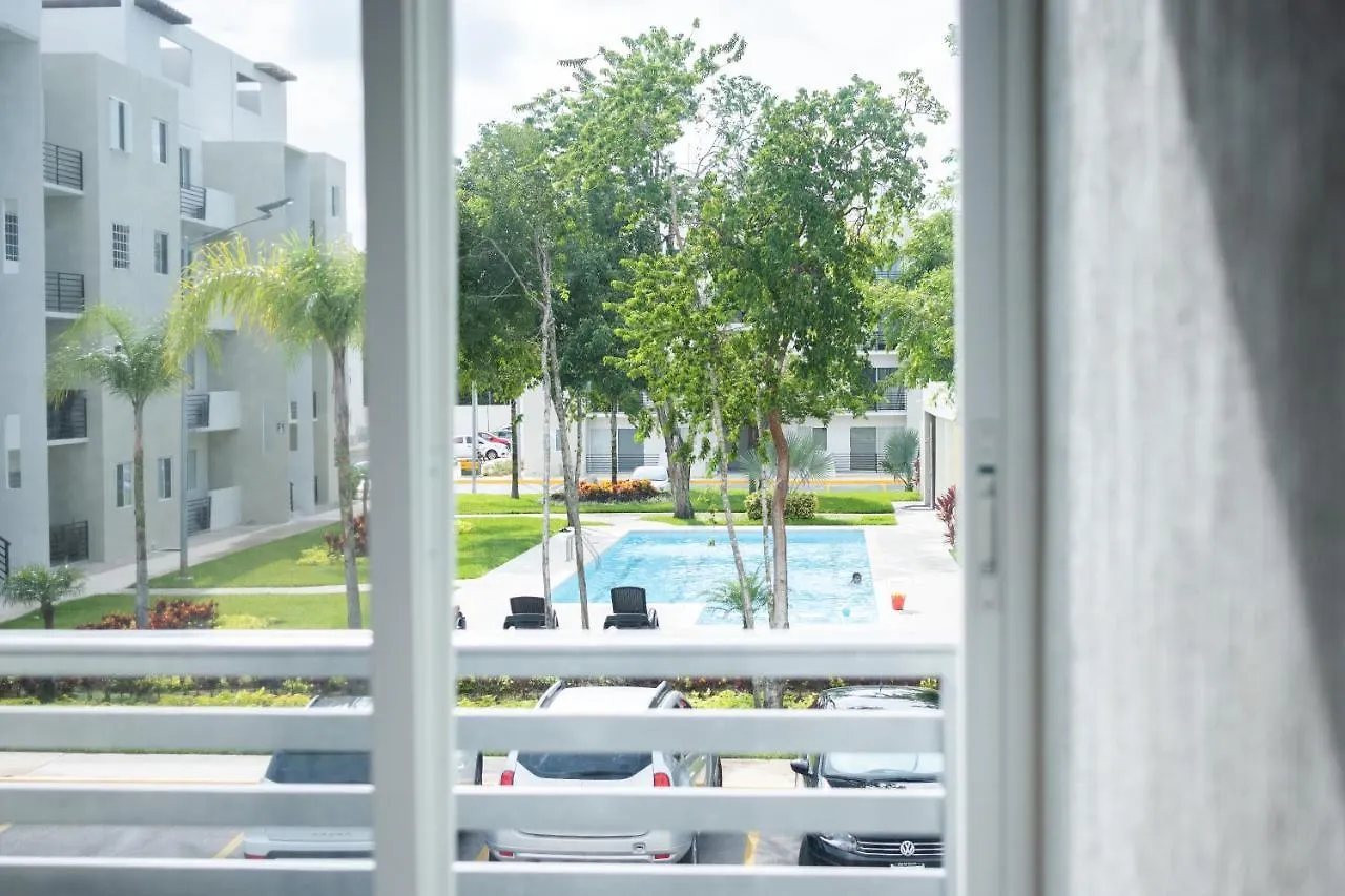 Depto 2 Rec. Con Vista A La Piscina En C. Privada Apartment Playa del Carmen